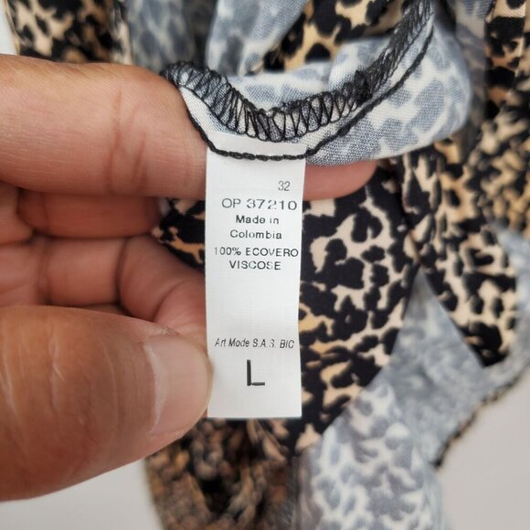 Maaji Tie Front Animal Print Long Sleeve Cover Up Top Women Size Large NWT - Picture 5 of 12